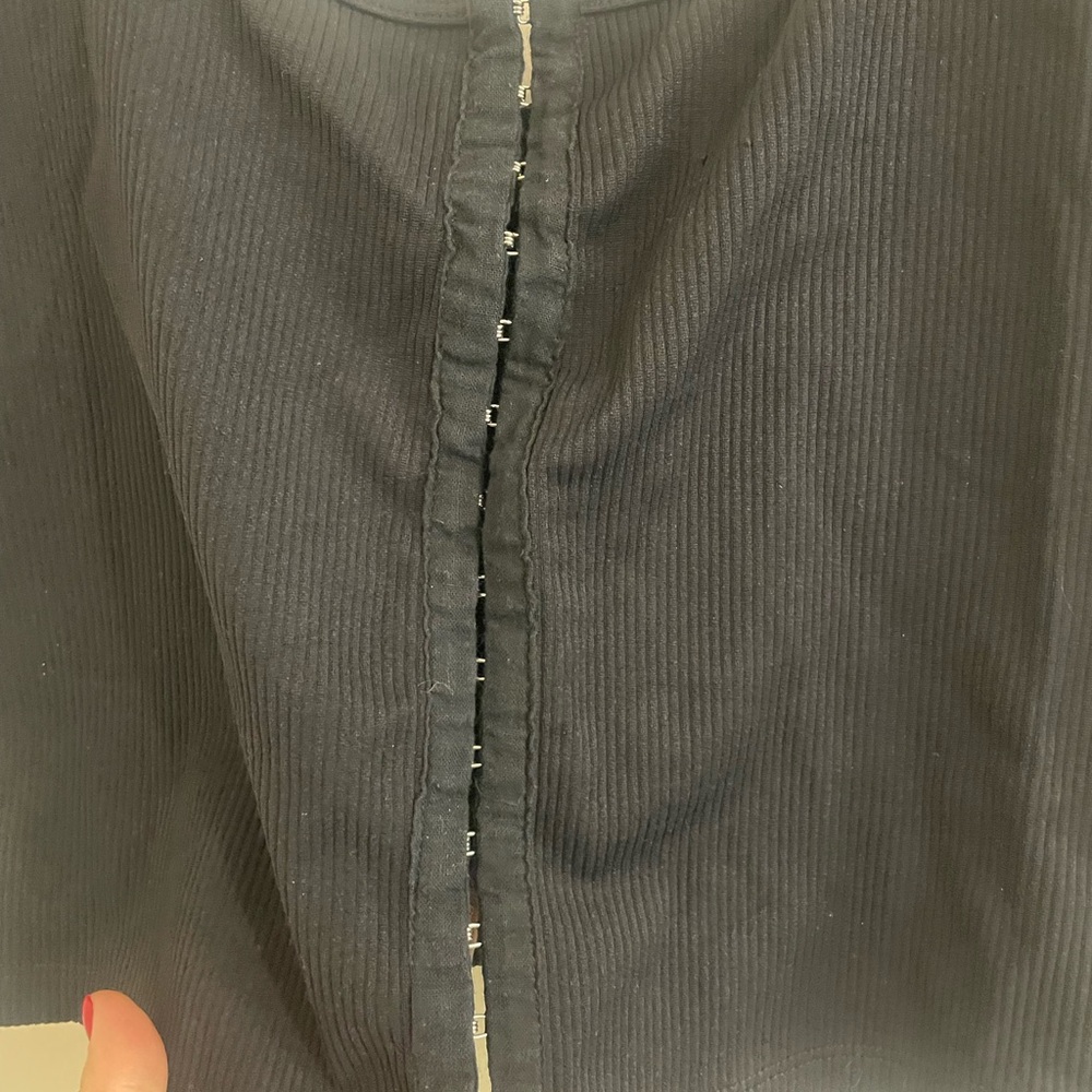 Abercrombie & Fitch Black Ribbed Hook-Front Tank - Picture 2 of 5